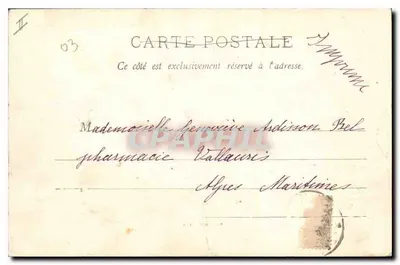 Stara pocztówka Moulins Rue d'Allier — Rewers