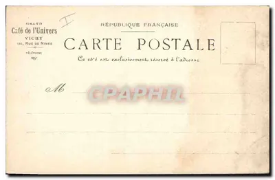 Katedra w Moulins — widok fasady z dwiema wieżami — wydane przez Duży Kawiarni Uniwersalny, Vichy — Rewers