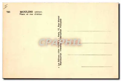Moulins (Allier) — Plac i ulica Allier — Wydawnictwo Sztuki Yvon — Rewers