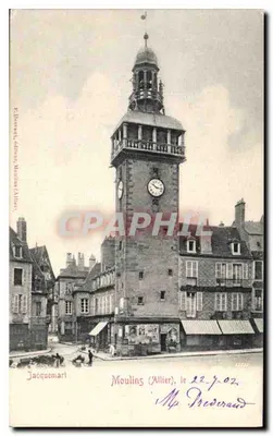 Moulin (Allier) — Torre da Relógio — editor R. Jacquemart, Montluçon (Allier)
