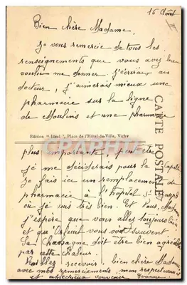 Moulins-sur-Allier — Vista generale scattata dal Plateau de Ste-Catherine — Editore Idéal, n° 1701 — Verso