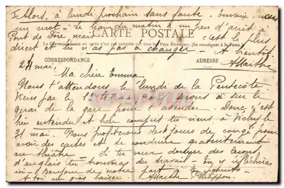 Moulins - A Catedral e as Velhas Arcadas de Trigo — H. Baguet, editor, em Moulins — Verso