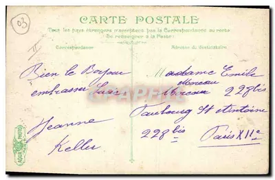 Vichy. Stara wieża — widok wieży średniowiecznej z zegarem — wydawca L.V. & Cie — Rewers