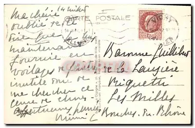 Wieża Godzinkowa (XV wiek) — Vichy — wydawca La Cigogne, n° 491 — Rewers