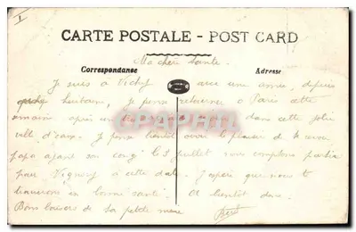 Vichy — Nos Jardins do Casino — La Pensée, n°30 — Verso