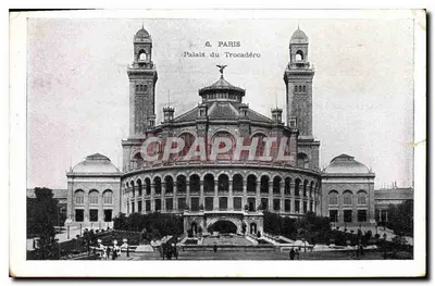 Bilhete postal antigo Paris Palácio do Trocadero