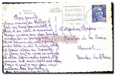 Notre-Dame de Paris — widok panoramiczny — Wydawnictwo Chantal — Rewers