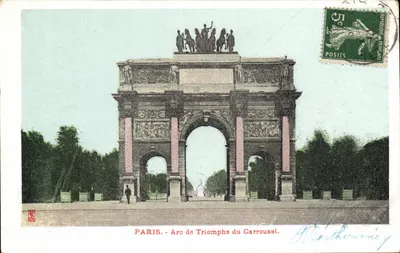 Paris - Arco do Triunfo do Carrousel — editor Berthominey, número de série não visível