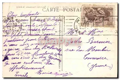 Paryż - Bulwar Italiyjczyków (na lewo) i Bulwar Haussmana (na prawo) — A. L. — nr 68 — Rewers