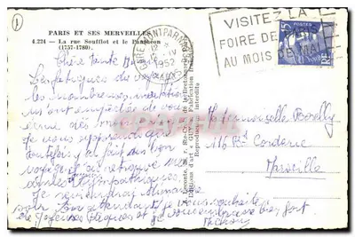 Paris e suas maravilhas — A rue Soufflot e o Panteão (1757-1780) — Editor Guy, n° 4.224 — Verso