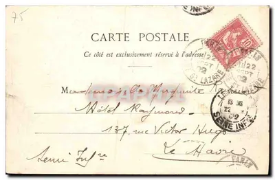 Panorama de París — vista sobre la Sena con Notre-Dame y el Sacré-Cœur — editor anónimo, n°2 — Reverso