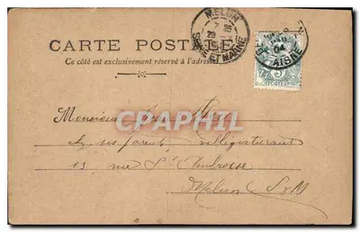 Stara pocztówka Paris — Rewers