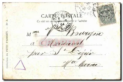 Paris — Le Monument d'Étienne Dolet — Imprimé sur la carte, n° 3 — Rewers