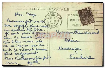Paris — A Câmara dos Deputados e o Ponte da Concórdia — A.P. — Verso