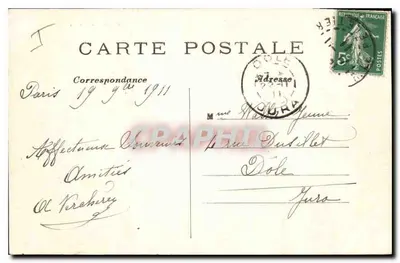 Paryż — Plac Carrousel — Pawiłon Richelien i Statua Gambetta — C.M. n°300 — Rewers