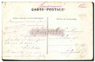 Paris — Le Monument de Gambetta — Imprimerie de la Carte Postale — Rewers