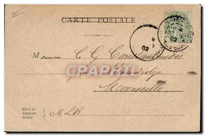Parijs — Station Saint-Lazare — uitgever L.B. — Achterkant