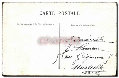 Paryż. Place du Châtelet — widok z placu z monumentem i wozami — wydawca nie widoczny — Rewers