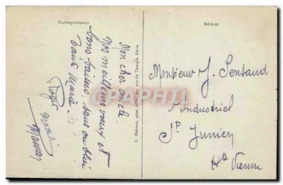 Arco do Triunfo do Carrousel — Paris — J.H. editor, n°62 — Verso