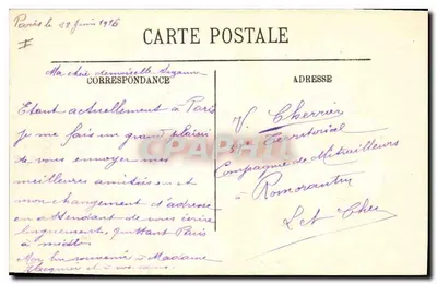 Paris (V°) — O Museu de Cluny — Graphphil, n° 441 — Verso