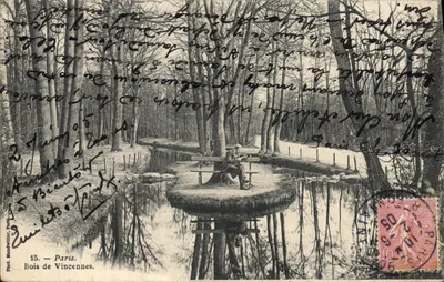 Bois de Vincennes — Vista do canal com banco — Fot. Mandwiller, Paris