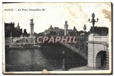 Bilhete postal antigo Paris O Ponte Alexandre III
