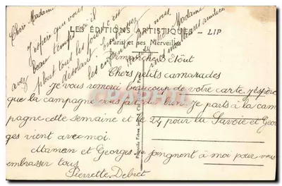 Paris — Torre Eiffel — The Eiffel Tower — Éditions Artistiques LIP, n°67 — Verso