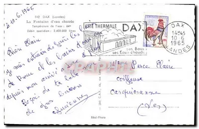Bâtière Termal Dax — suas Águas quentes — Réal-Photo — Verso