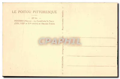 Poitiers - Catedral de São Pedro e Antigo Bispo — J. Robuchon, série 37 bis — Verso
