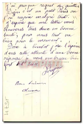 Dijon — O Hotel das Correios (Perreau, arq.) — LL — Verso