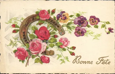 Cachoeira e flores — Feliz Aniversário — M. D. Paris, série 600
