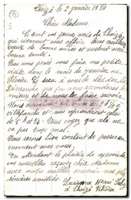 Vila nevada — Carta de boas-vindas de fim de ano — Editor não visível — Verso