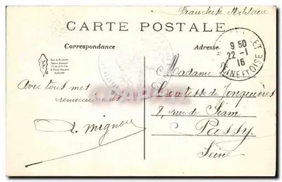 Castelo de RAMBOUILLET — Fachaça Norte — Entrada dos Apartamentos Presidenciais — Verso