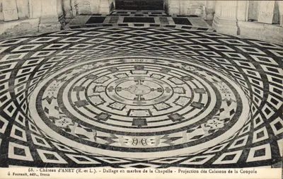 Castelo d'ANET (E.-et L.) — Piso em mármore da Capela - Projeção dos Caissons da cúpula