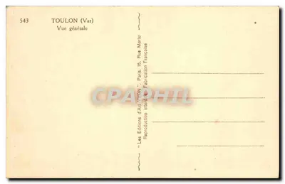 Toulon (Var) — Vista geral — Les Éditions d'Art Toulon, Paris — Verso