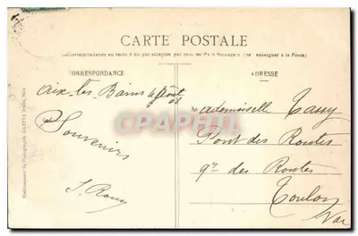 AIX-les-BAINS - Villa des Fleurs — Zbiór Artystyczny — Wydawnictwo GilettA, fot., Nice, n°2217 — Rewers