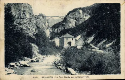 BRIANÇON - O Ponte Baldy sobre a Cerveyrette — editor desconhecido, n° 3321.I