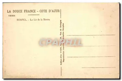 Sospel - O Leito da Bévéra — Édition d'Art Yvon, Rue de Bretagne, 14 — Verso