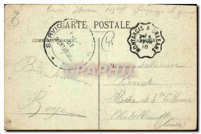 Montargis - Ogólny widok — wydawca nieznany, numer serii nie widoczny — Rewers