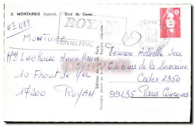 Montargis (Loiret) — Brzeg Kanału — Éditions du Globe, Paris, nr 489 — Rewers