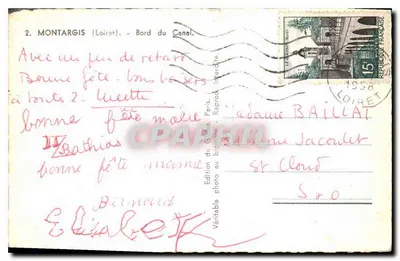 Montargis (Loiret) — Brzeg kanału — Wydawnictwo fotograficzne Globe, Paryż, nr 2 — Rewers