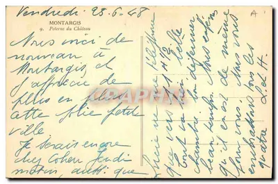 Wjazd do Zamek — Montargis — C.F. 1948 — Rewers