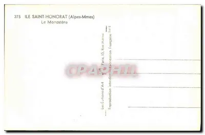 Eiland Saint-Honorat — Het klooster — Les Édullons d'Art, Parijs — Achterkant