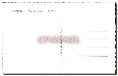 Cannes — Widok Kasyna i Portu — Wydawnictwo Glob, Paryż — Rewers