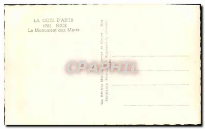 Nice — Pomnik Pamięci — Wydawnictwo Mar — Rewers