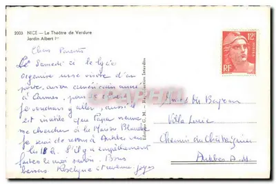 Nice — Teatr Zielony, Ogród Albert I — Éditions G.M. — Rewers