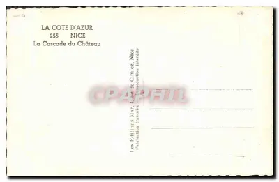 Widok na kaskadę zamkową — Nice — Wydawnictwo Mar, 4, bd de Cimiez, Nice — Rewers