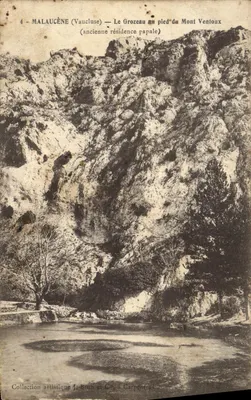 Malaucène (Vaucluse) — O Grozeau ao pé do Mont Ventoux (antiga residência papal) — Coleção artística J. Braun e Cie, em Carpentras