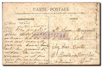 Bilhete postal antigo Mornas Vaucluse grandes Rochos do castelo torre da Scentinelle Repaire do — Verso