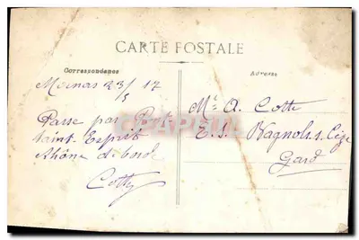 Mornas — Fonte do Cours — Editions Artistiques J. Brun et Cie Carpentras — Verso